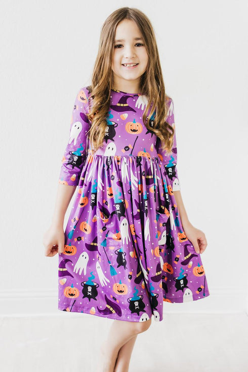no-tricks-just-treats-3-4-sleeve-pocket-twirl-dress Mila & Rose - Sophia's Style-3